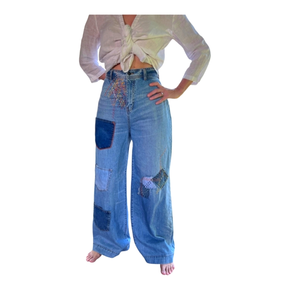 Customized BCBG Maxazria wide leg jeans